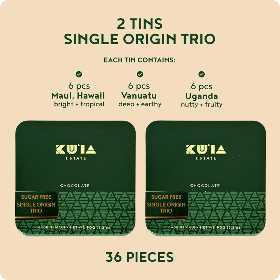 2 Tins Single Origin Trio - 36 pieces
