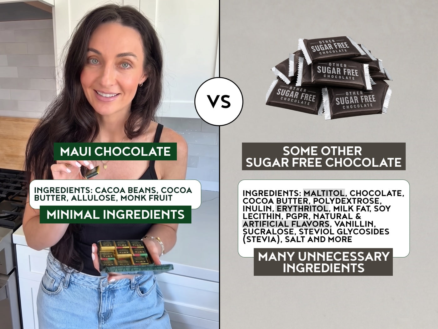 Maui Ku'ia sugar free dark chocolate