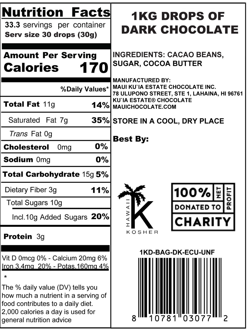 Bulk Classic Dark Chocolate Baking Drops