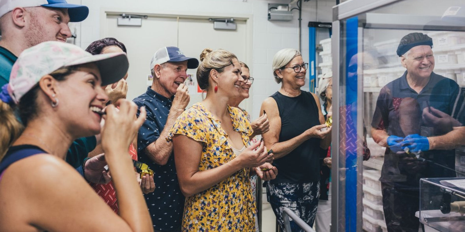 Guests enjoying chocolate samples