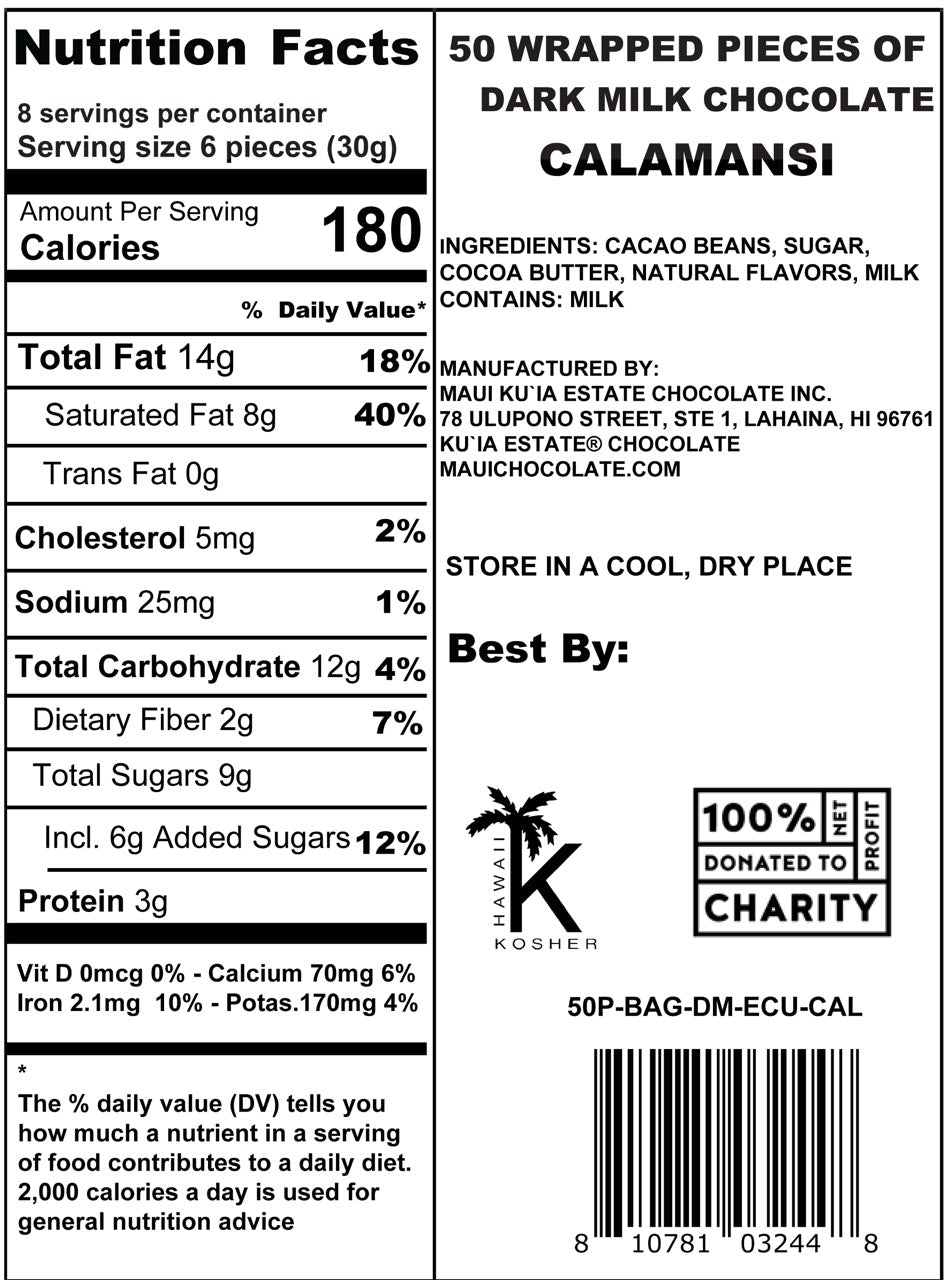 Calamansi Lime Dark Milk Chocolate Bulk Bag