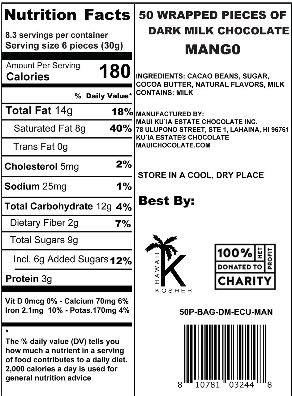 Mango Dark Milk Chocolate Bulk Bag