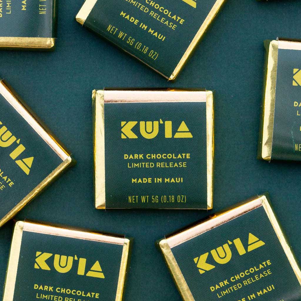 Maui Ku'ia Estate Chocolate limited release dark chocolate squares