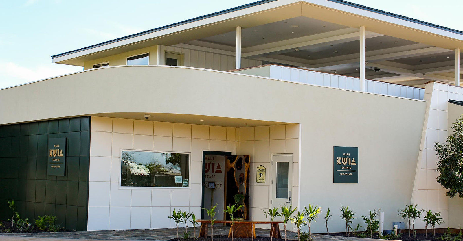 Outside view of Maui Ku'ia Estate Chocolate factory and store