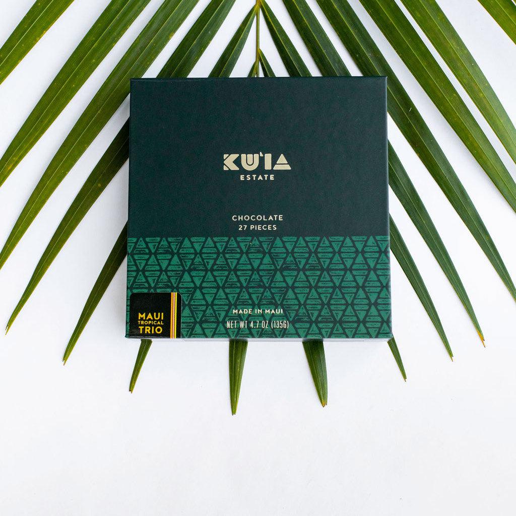 Tropical Trio Dark Milk Chocolate Gift Box - Maui Kuʻia Estate Chocolate