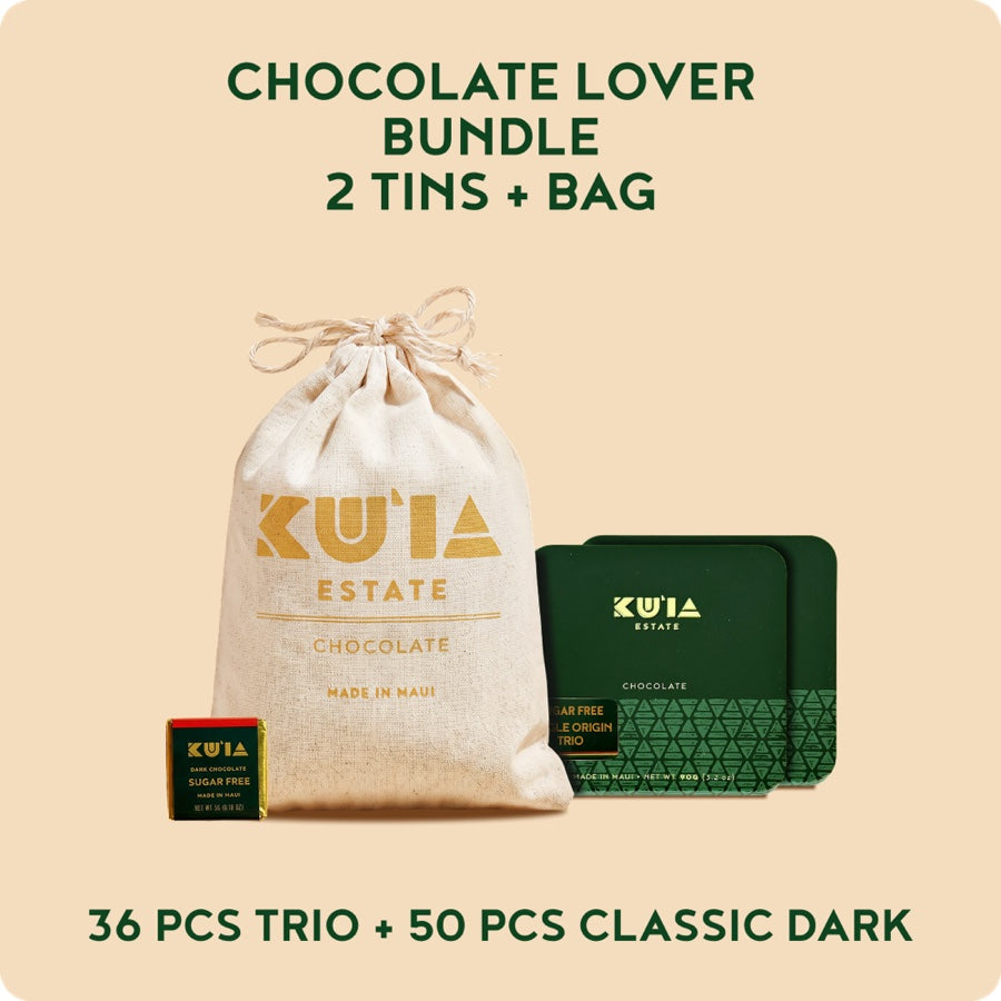 Chocolate Lover Bundle - 2 tins + bag · 36 pcs trio + 50 pcs classic dark